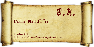 Bula Milán névjegykártya