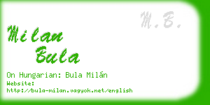milan bula business card